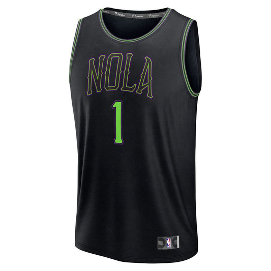 Zion Williamson New Orleans Pelicans Fanatics Youth Fast Break Jersey - City Edition - Black