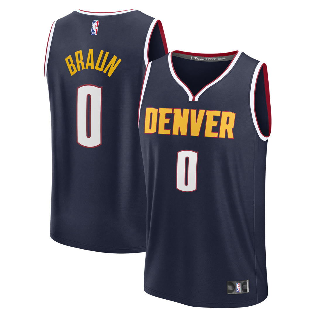 Christian Braun Denver Nuggets Fanatics Fast Break Replica Jersey - Icon Edition - Navy
