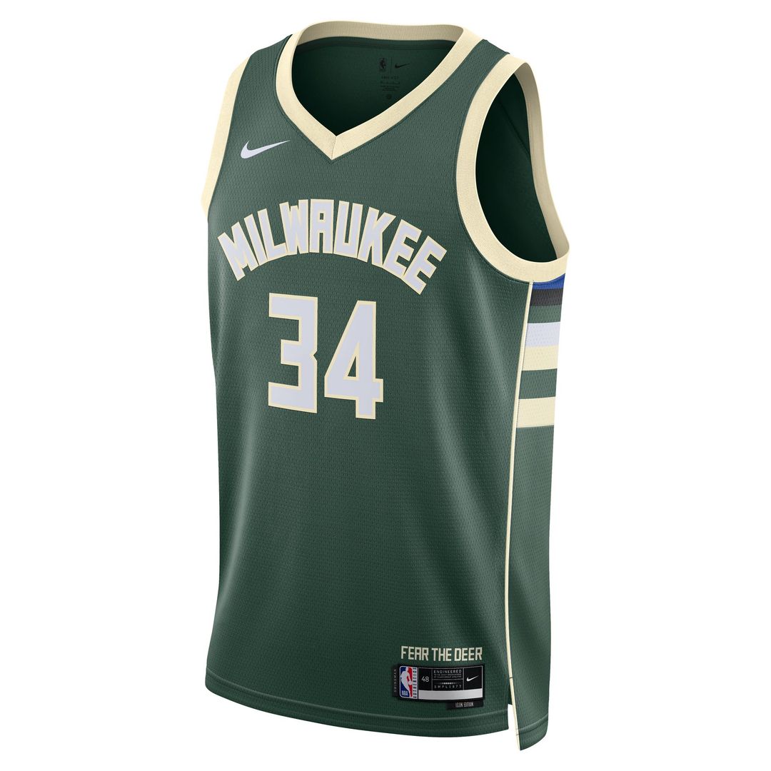 Giannis Antetokounmpo Milwaukee Bucks Nike Unisex Swingman Jersey - Icon Edition - Hunter Green