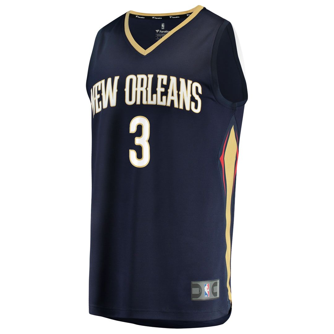 Jordan Poole New Orleans Pelicans Fanatics Fast Break Replica Jersey - Navy - Icon Edition