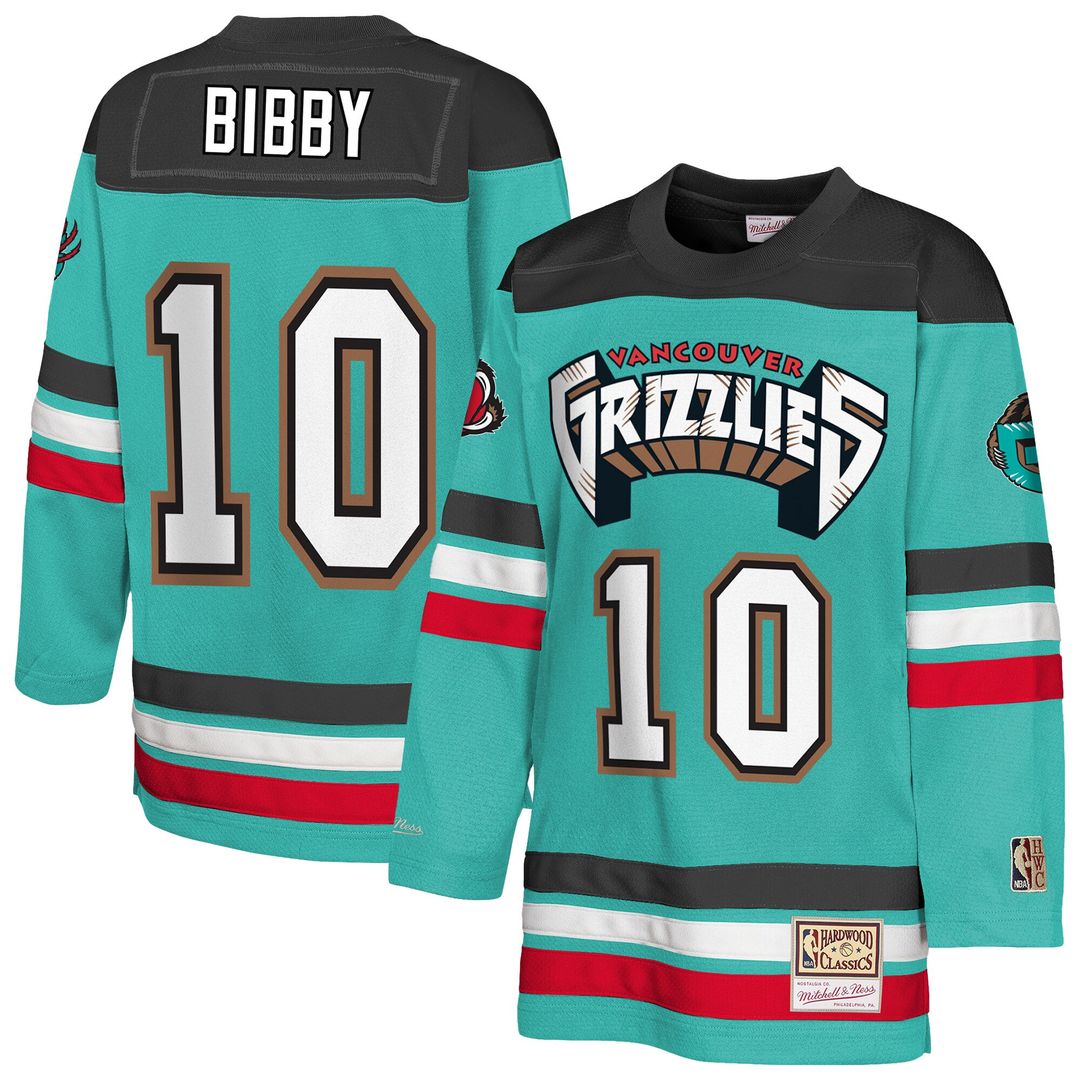 Mike Bibby Memphis Grizzlies Mitchell & Ness Youth Maxxed Out 2.0 Fashion Hockey Jersey - Turquoise