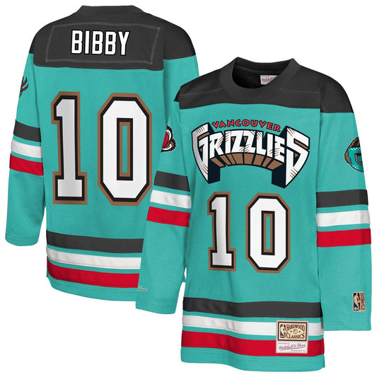 Mike Bibby Memphis Grizzlies Mitchell & Ness Youth Maxxed Out 2.0 Fashion Hockey Jersey - Turquoise