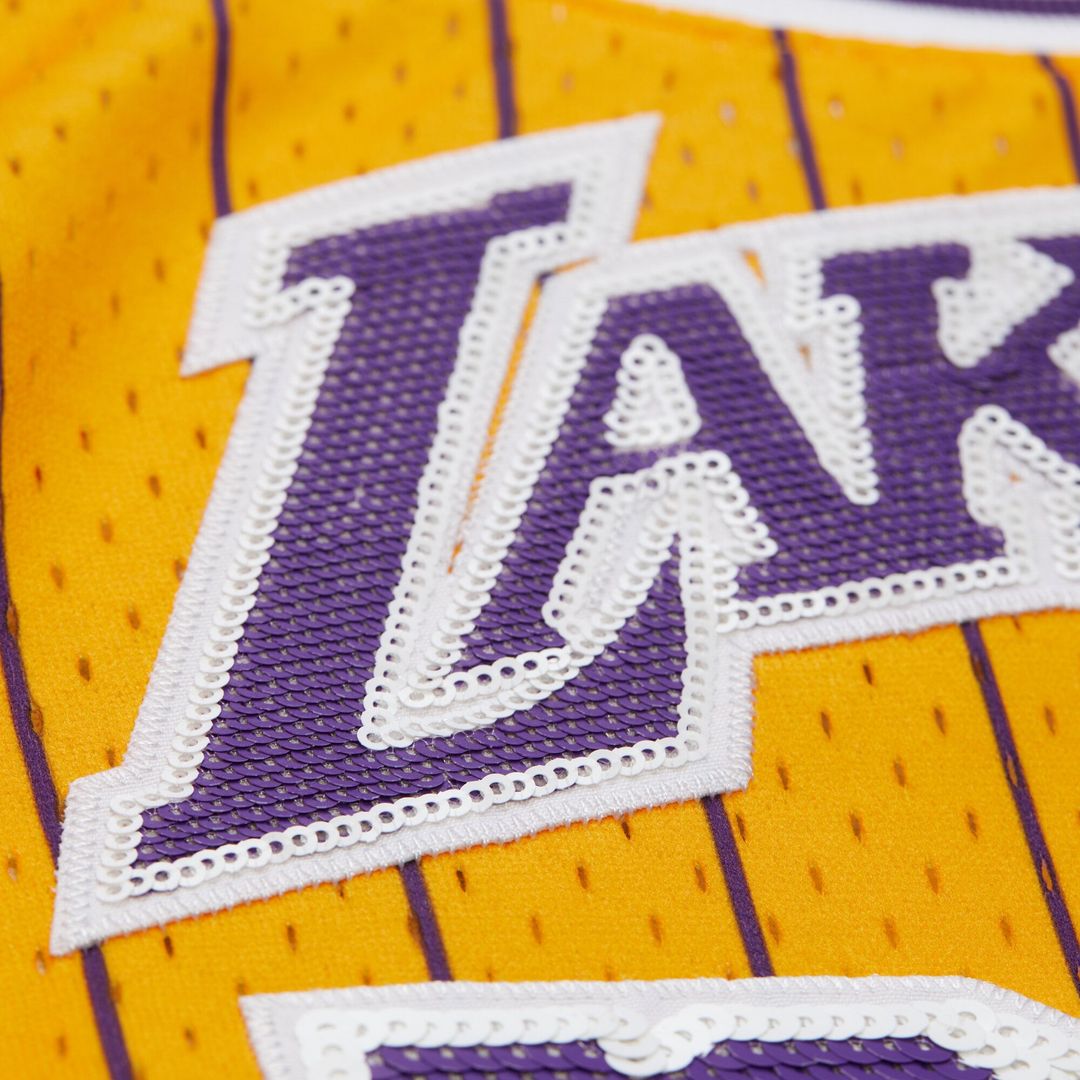Magic Johnson Los Angeles Lakers Mitchell & Ness x DANNIJO Women's Fashion Cropped Basketball Jersey - Yellow