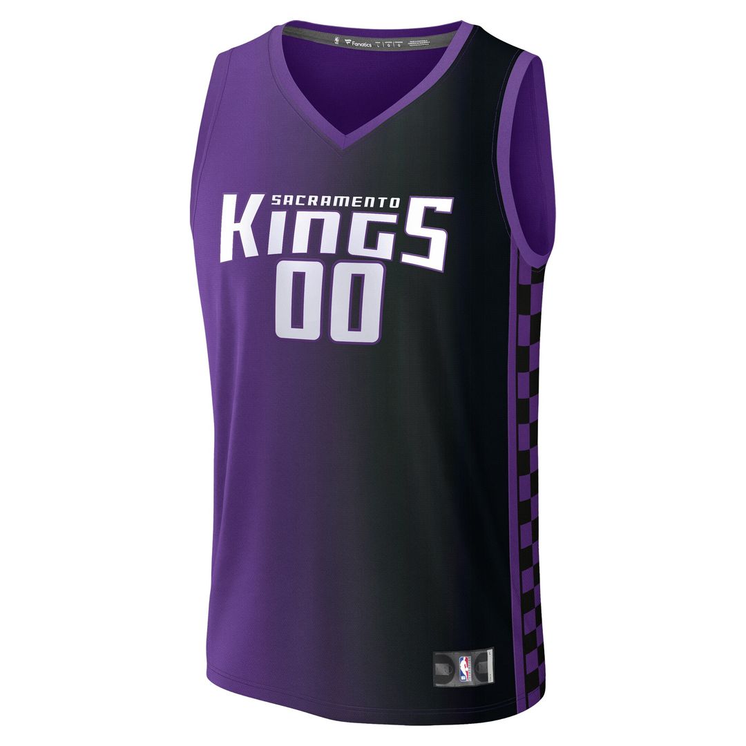 Sacramento Kings Fanatics Youth Fast Break Custom Replica Jersey - Black - Icon Edition