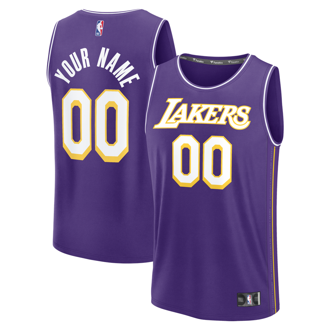 Los Angeles Lakers Fanatics Youth Fast Break Custom Jersey - Statement Edition - Purple
