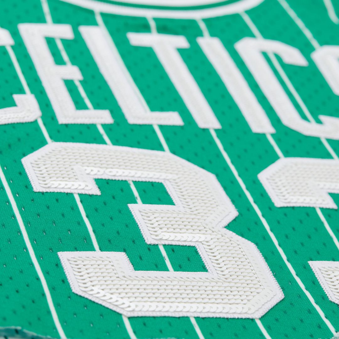 Larry Bird Boston Celtics Mitchell & Ness x DANNIJO Women's Fashion Cropped Basketball Jersey - Kelly Green