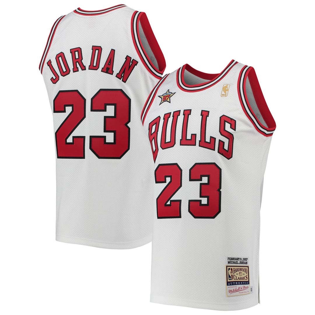 Michael Jordan Chicago Bulls Mitchell & Ness 1997 NBA All - Star Game Hardwood Classics Authentic Jersey - White
