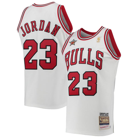 Michael Jordan Chicago Bulls Mitchell & Ness 1997 NBA All - Star Game Hardwood Classics Authentic Jersey - White