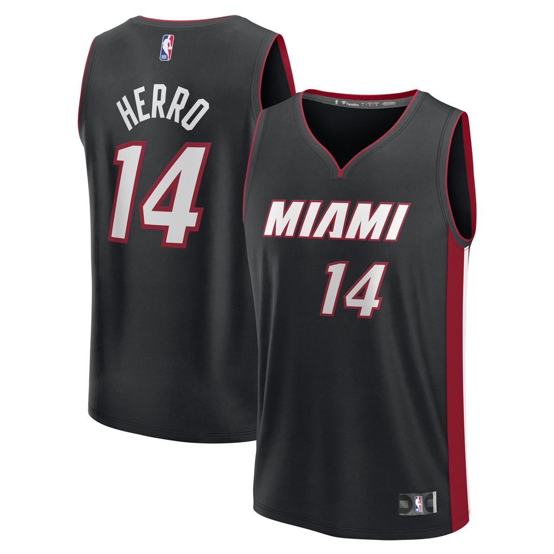 Tyler Herro Miami Heat Fanatics Fast Break Player Replica Jersey - Black - Icon Edition