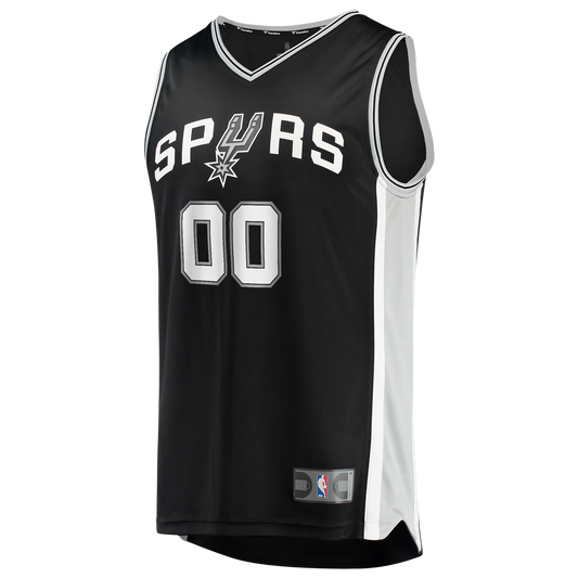 San Antonio Spurs Fanatics 2026 NBA Finals Patch Fast Break Custom Jersey - Black - Icon Edition
