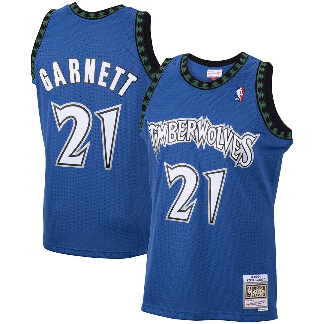 Kevin Garnett Minnesota Timberwolves Mitchell & Ness Big & Tall 2003/04 Hardwood Classics Swingman Jersey - Blue