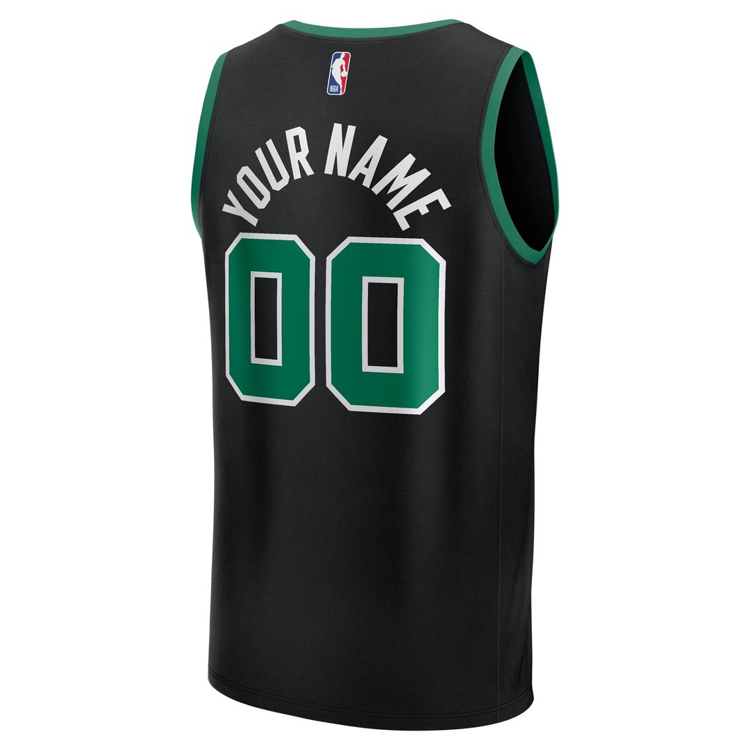 Boston Celtics Fanatics Fast Break Custom Jersey - Statement Edition - Black