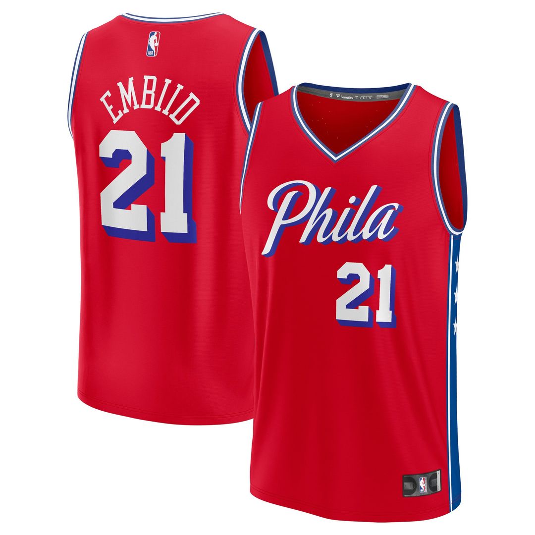 Joel Embiid Philadelphia 76ers Fanatics Fast Break Player Replica Jersey - Statement Edition - Red