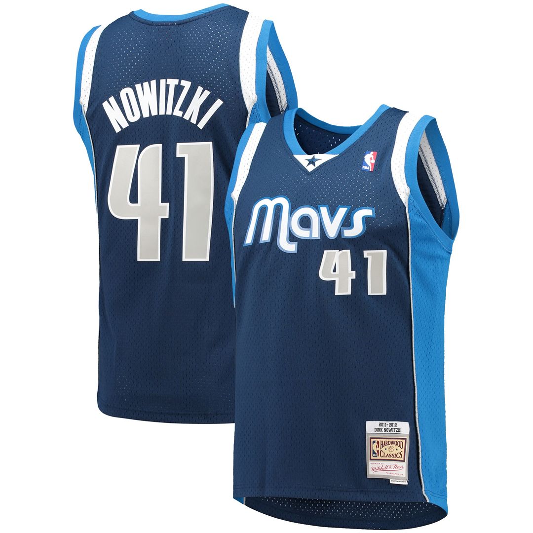 Dirk Nowitzki Dallas Mavericks Mitchell & Ness 2011/12 Hardwood Classics Swingman Jersey - Navy