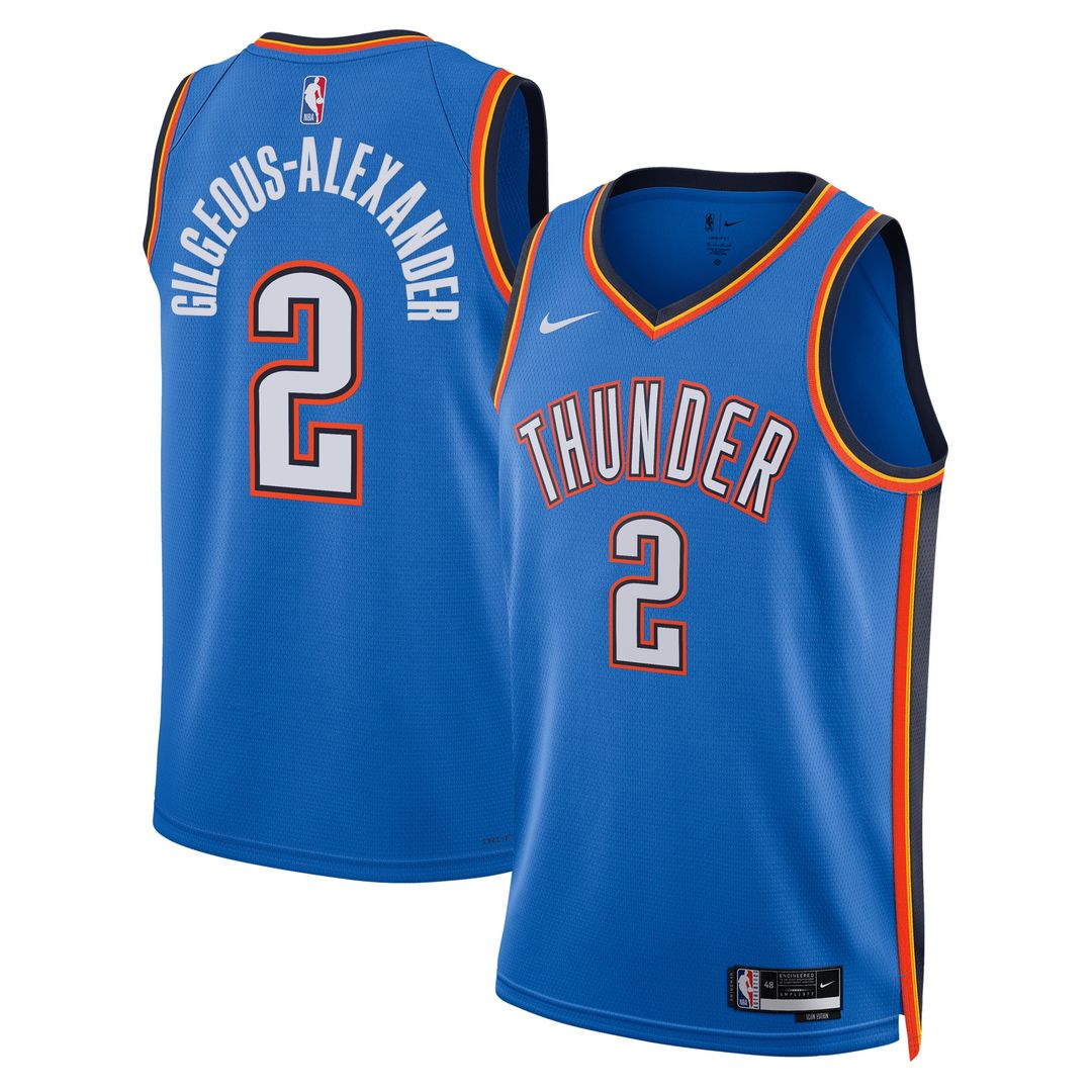 Shai Gilgeous - Alexander Oklahoma City Thunder Nike Unisex Badge Swingman Replica Jersey - Icon Edition - Blue