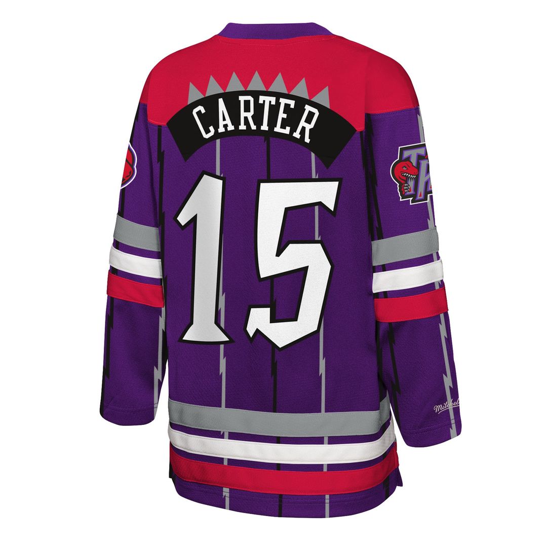 Vince Carter Toronto Raptors Mitchell & Ness Youth Maxxed Out 2.0 Fashion Hockey Jersey - Purple