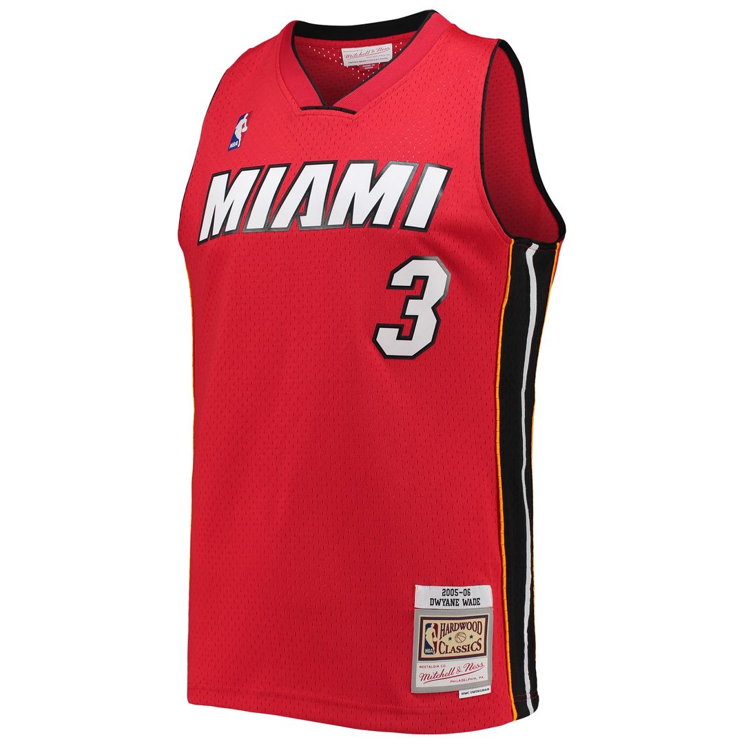 Dwyane Wade Miami Heat Mitchell & Ness Hardwood Classics Swingman Jersey - Red