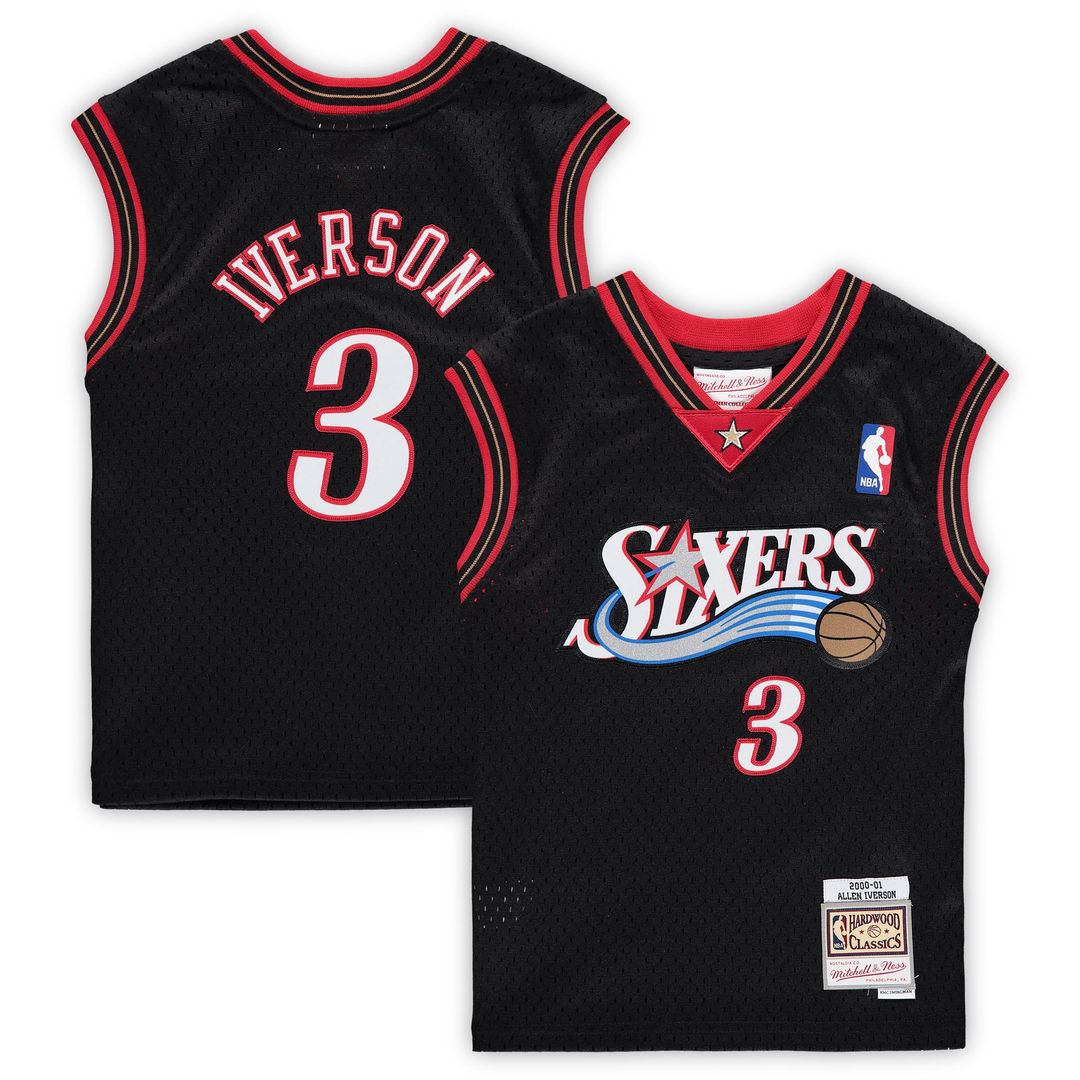 Allen Iverson Philadelphia 76ers Mitchell & Ness Preschool 2000 - 2001 Hardwood Classics Throwback Team Jersey - Black