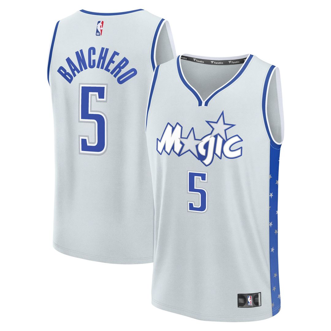Paolo Banchero Orlando Magic Fanatics Youth 2025/26 City Edition Fast Break Jersey - Silver