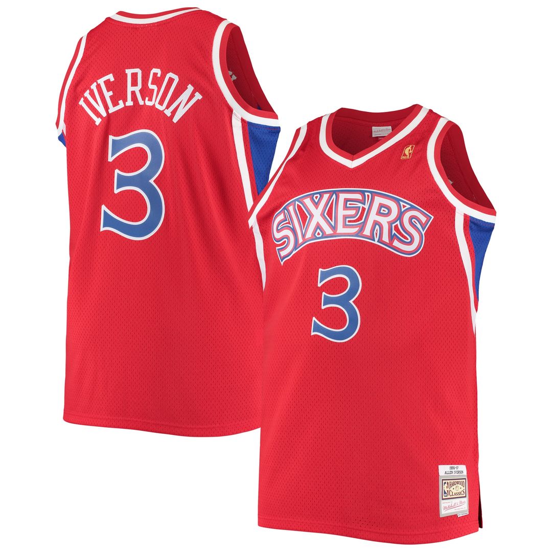 Allen Iverson Philadelphia 76ers Mitchell & Ness 2000/01 Big & Tall Hardwood Classics Swingman Jersey - Black