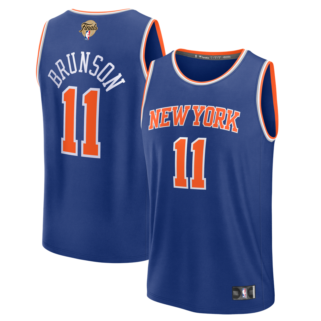 Jalen Brunson New York Knicks Fanatics Youth 2026 NBA Finals Patch Fast Break Jersey - Blue - Icon Edition