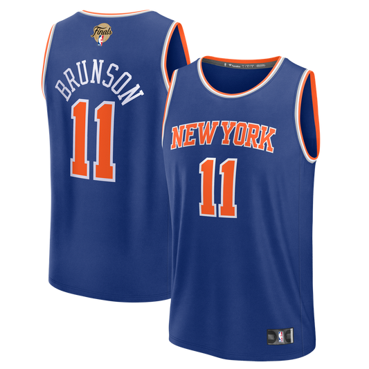 Jalen Brunson New York Knicks Fanatics Youth 2026 NBA Finals Patch Fast Break Jersey - Blue - Icon Edition