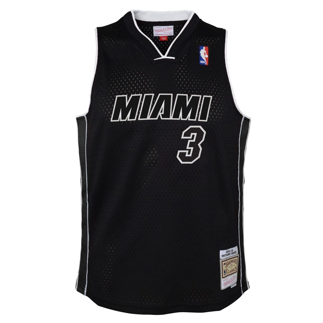 Dwyane Wade Miami Heat Mitchell & Ness Youth 2011/12 Hardwood Classics Swingman Alternate Jersey - Black
