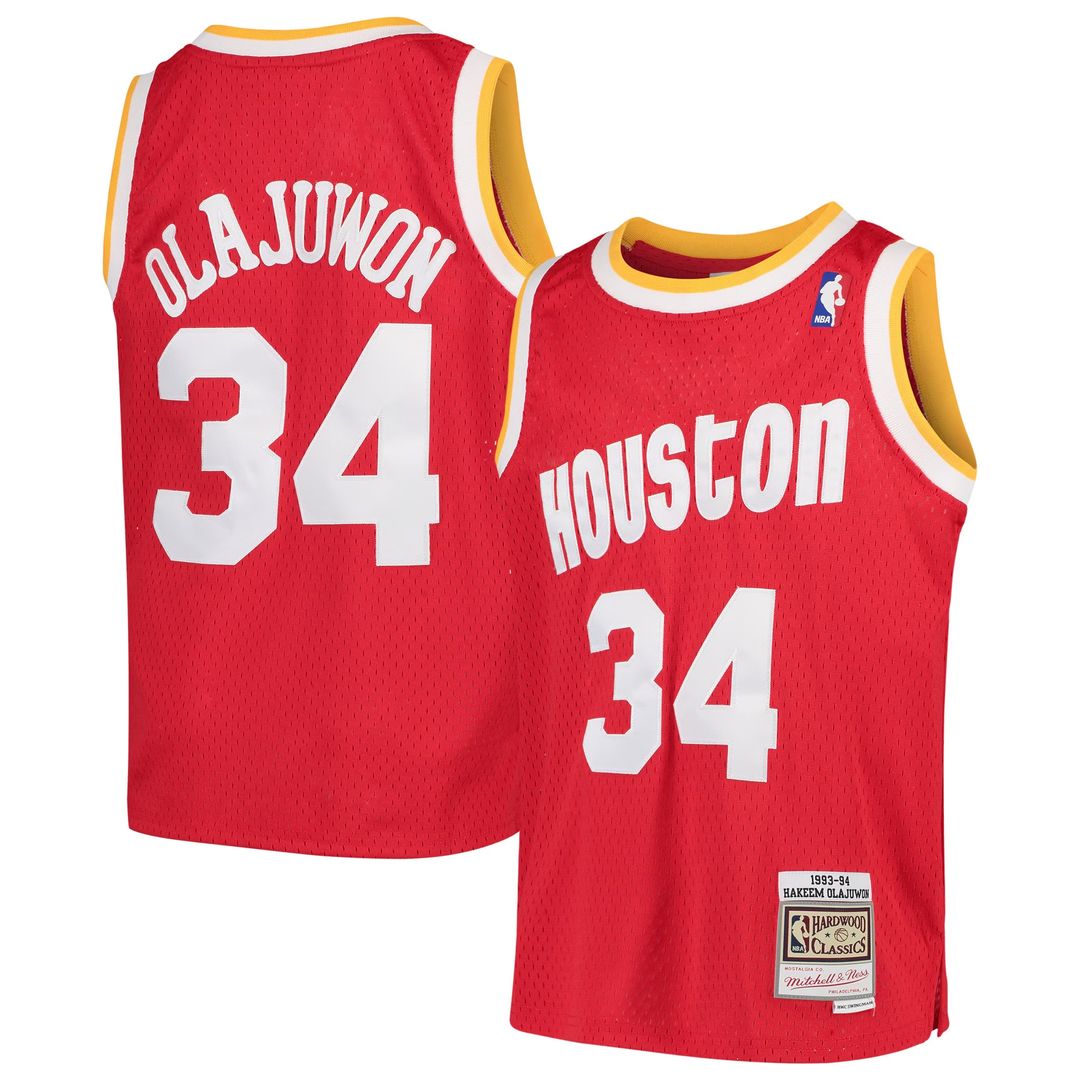 Hakeem Olajuwon Houston Rockets Mitchell & Ness Youth 1996/97 Hardwood Classics Swingman Jersey - Red