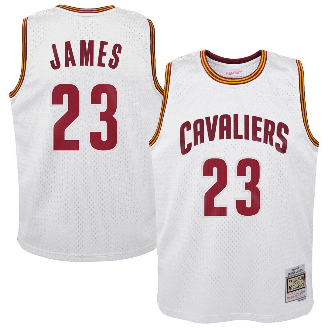 LeBron James Cleveland Cavaliers Mitchell & Ness Youth 2015 - 16 Hardwood Classics Swingman Throwback Home Jersey - White