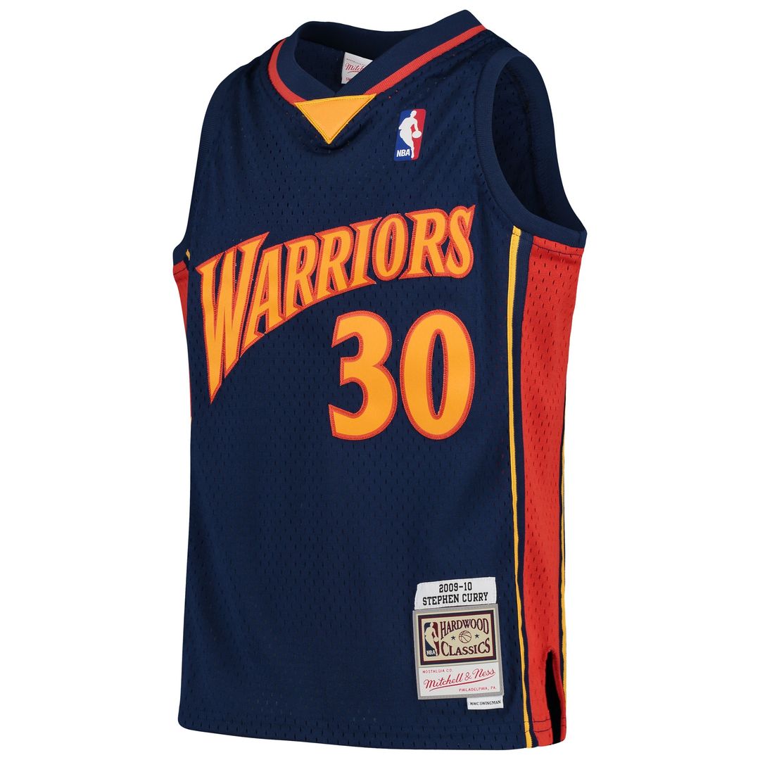 Stephen Curry Golden State Warriors Mitchell & Ness Youth 2009 - 10 Hardwood Classics Swingman Throwback Jersey - Navy
