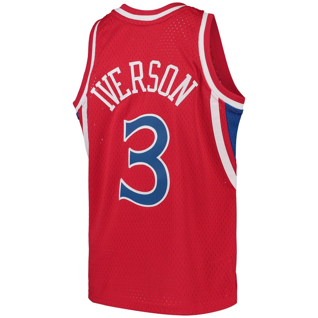 Allen Iverson Philadelphia 76ers Mitchell & Ness Youth Hardwood Classics Swingman Throwback Jersey - Black