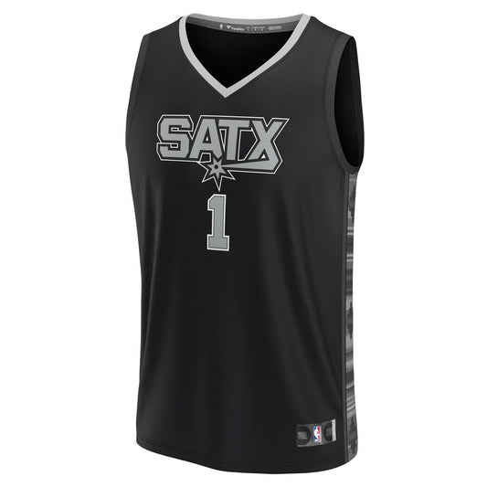Victor Wembanyama San Antonio Spurs Fanatics Fast Break Player Replica Jersey - Statement Edition - Black